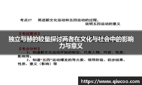 独立与赫的较量探讨两者在文化与社会中的影响力与意义